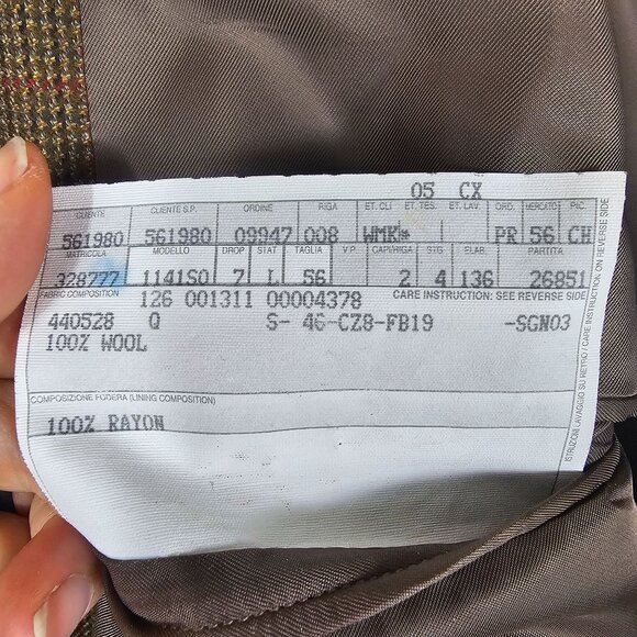 Ermenegildo Zegna Blazer Jacket 15 Milmil 15 Wool 46L Brown Check Ivy League - Picture 4 of 13